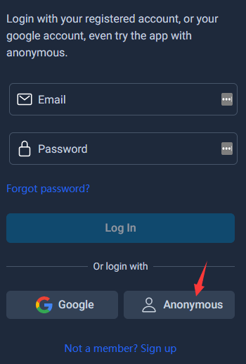 before know more about the app, users may do not want to signup, anonymous login allows them to try the app directly.