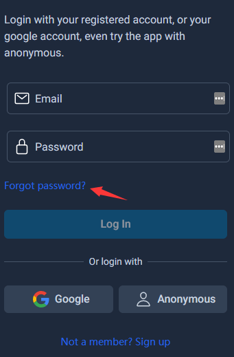 click the forgot password link to reset password.