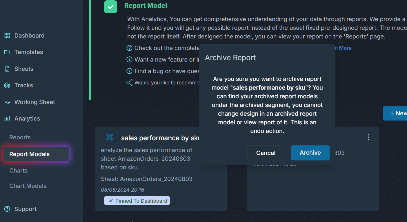 if you do not need a report, but maybe refer later, you can archive and find it on the archive filter.